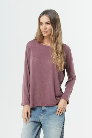 Remera Lina - Jersey mha larga esmerilado - Vista 1