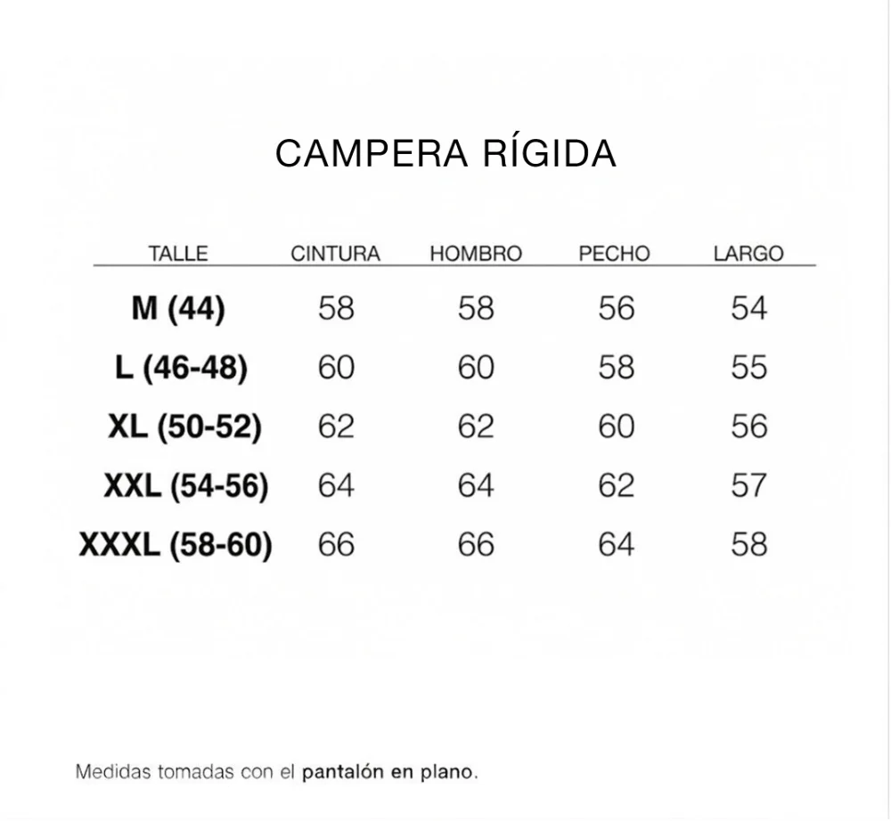 Tabla de talles 3