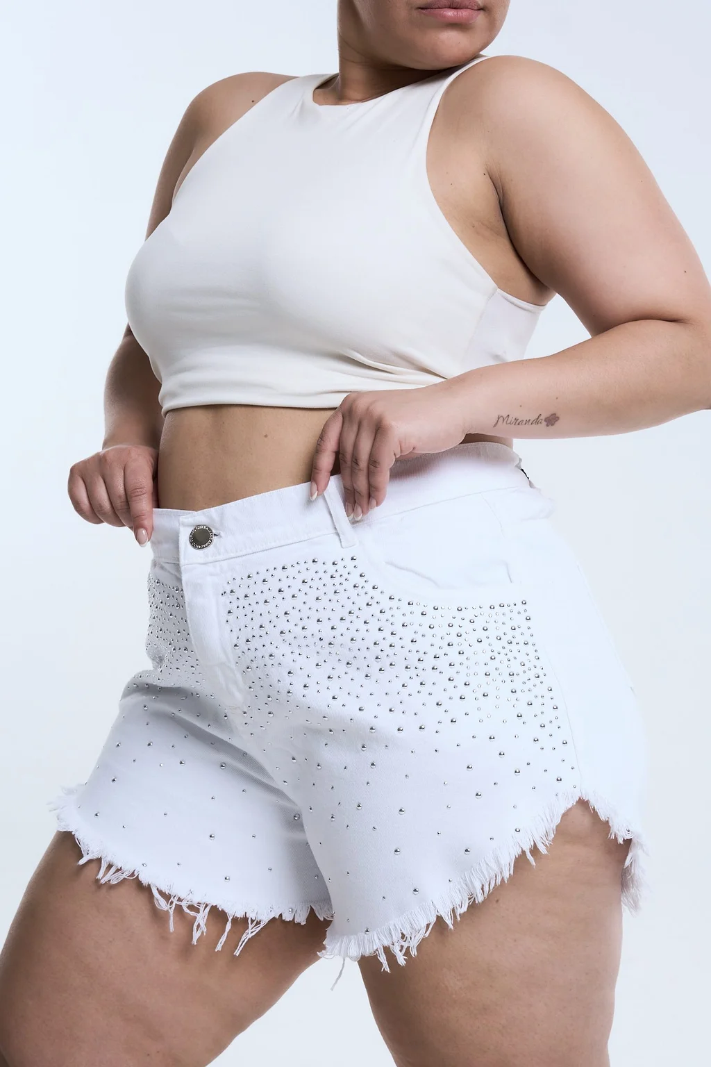 SHORT BLANCORIA BRILLOS RIGIDO