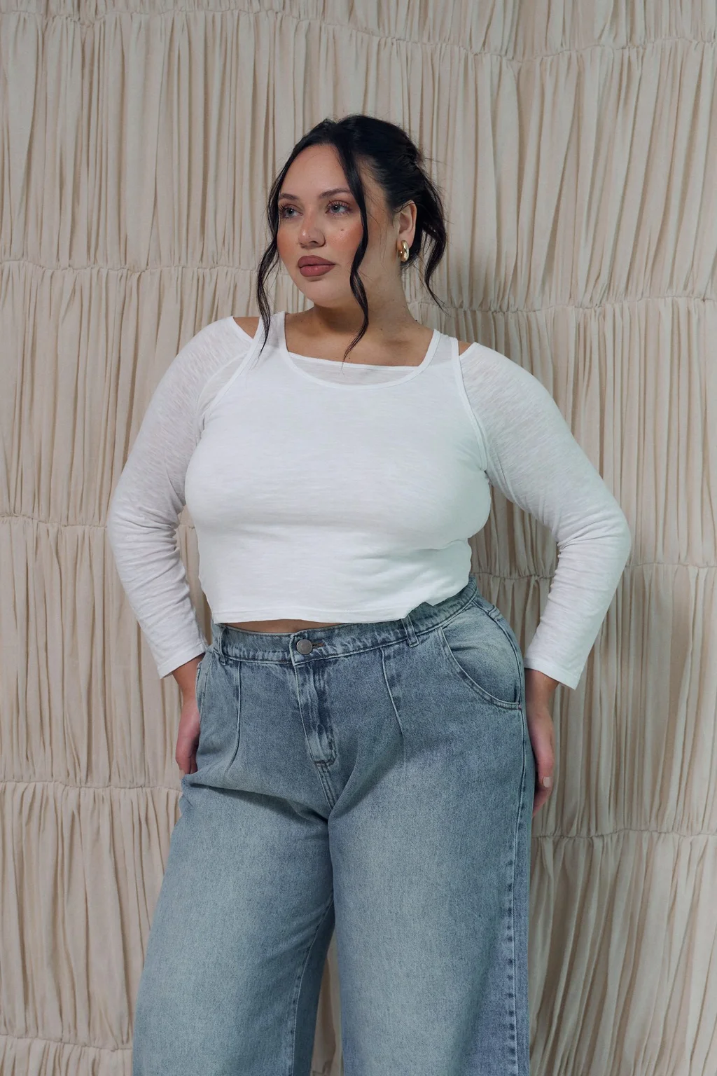 BAGGY HARMONY CON PINZA MATIZADO NEVADO RIGIDO