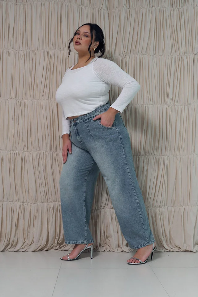 BAGGY HARMONY CON PINZA MATIZADO NEVADO RIGIDO