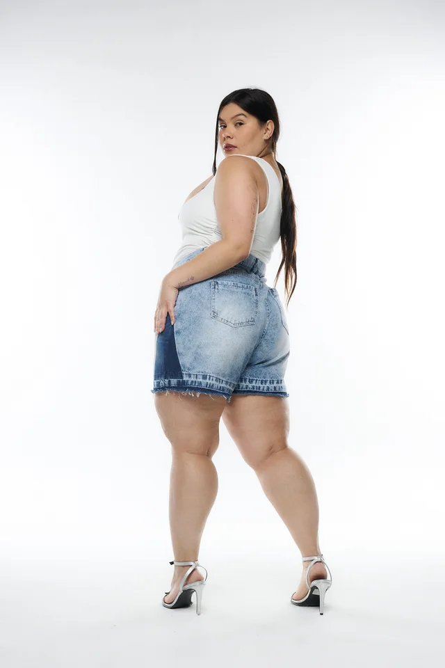 SHORT THERYNA NEVADO FRANJA RIGIDO