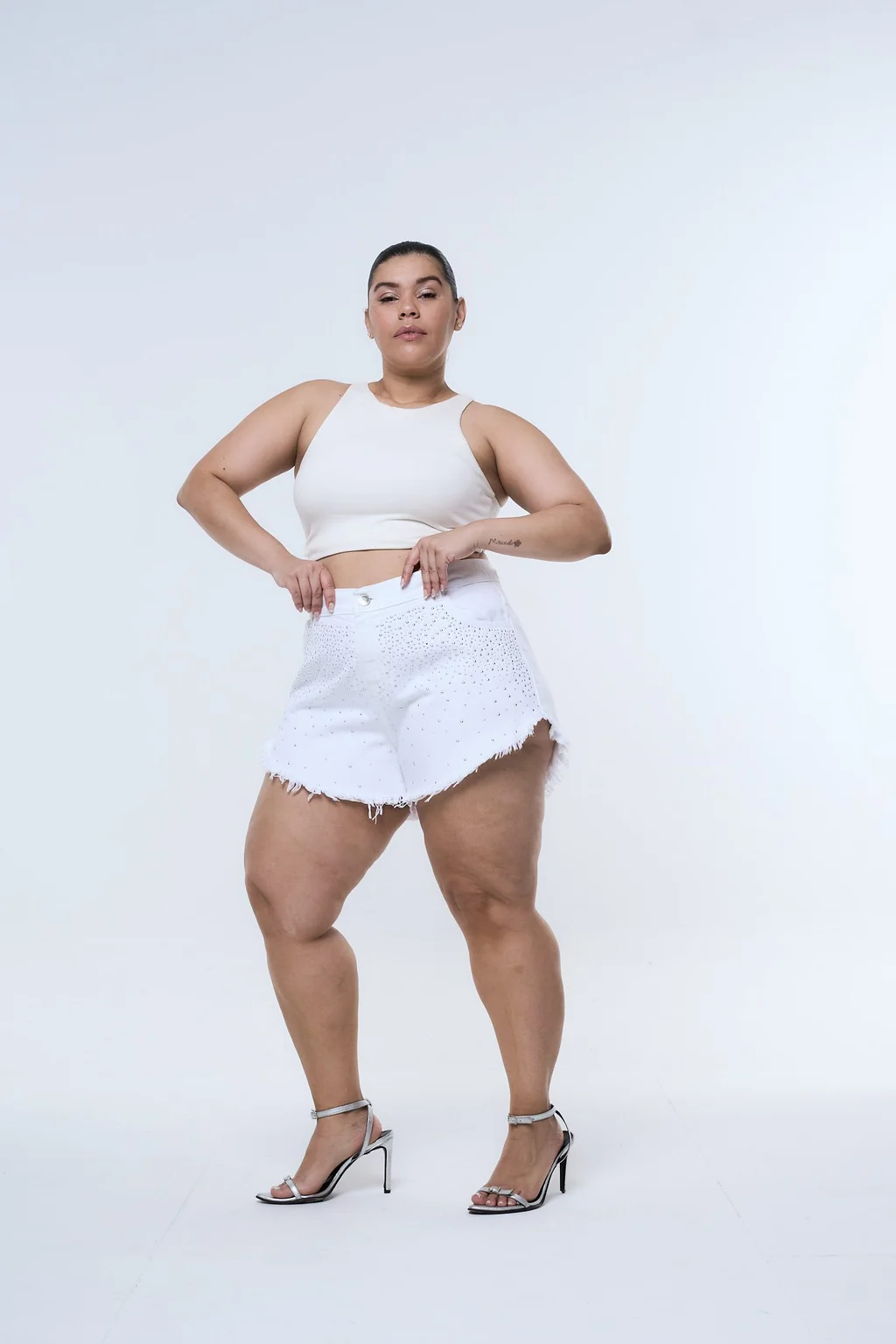 SHORT BLANCORIA BRILLOS RIGIDO