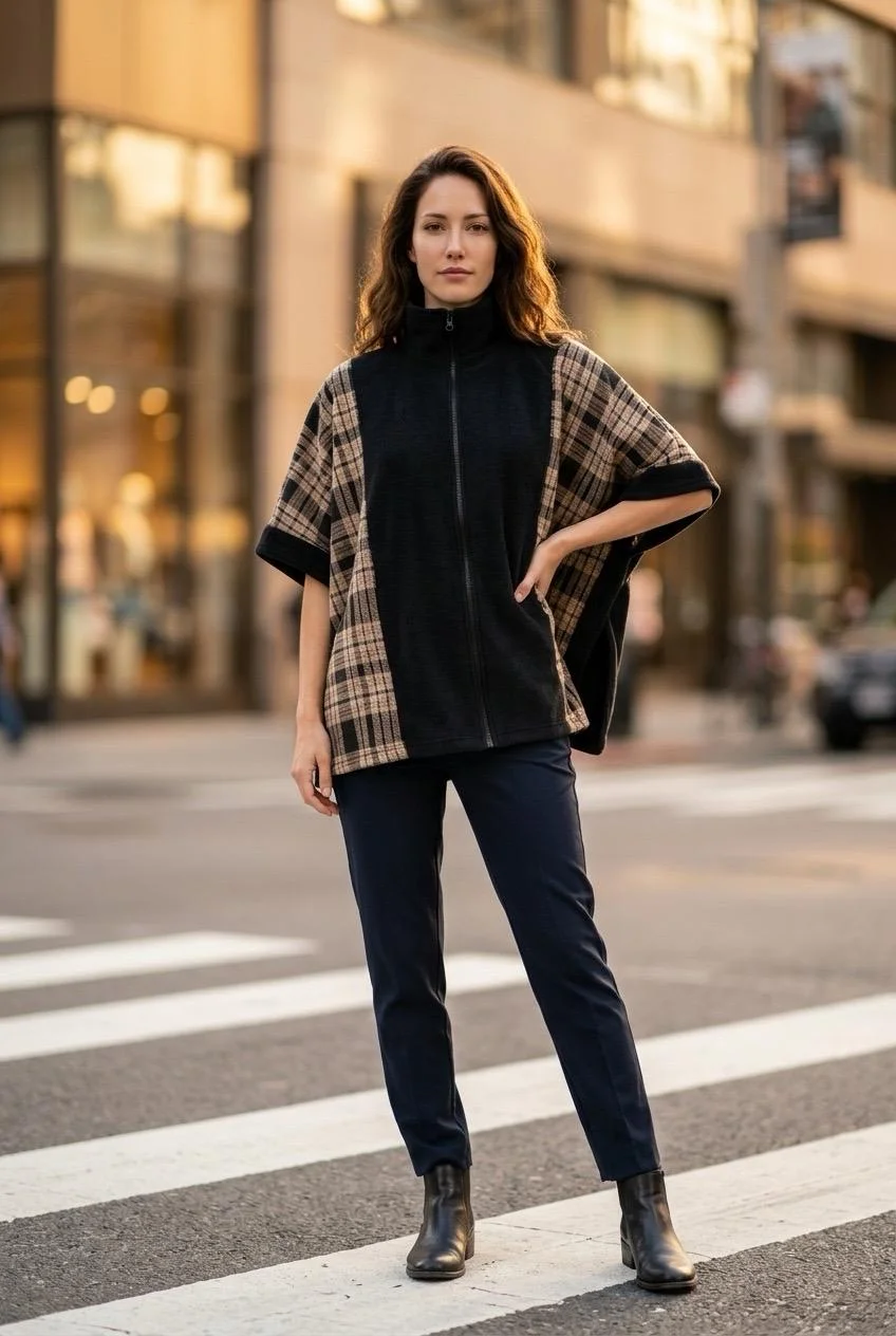 Poncho con cierre Escocia
