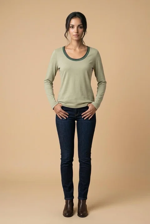 Remera Basic Doble Collareta
