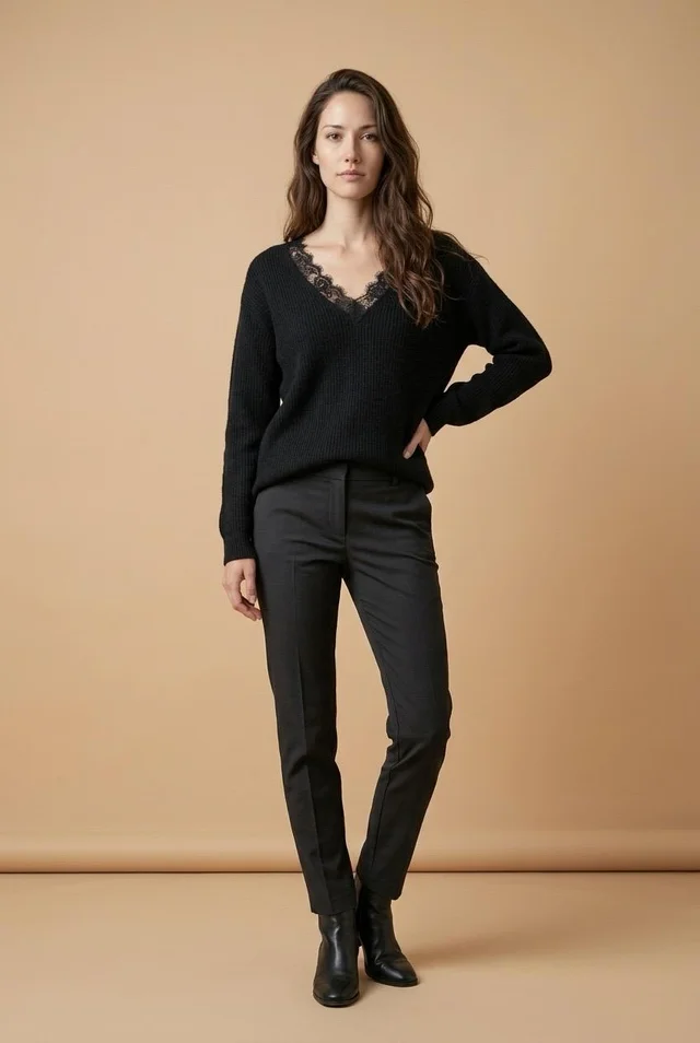Sweater importado con encaje