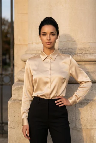 Camisa Emma Saten - Vista 3