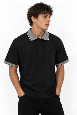 90542 - CHOMBA ALG.C/CUELLO COMB.IMP.LOGO BORD - Vista 1
