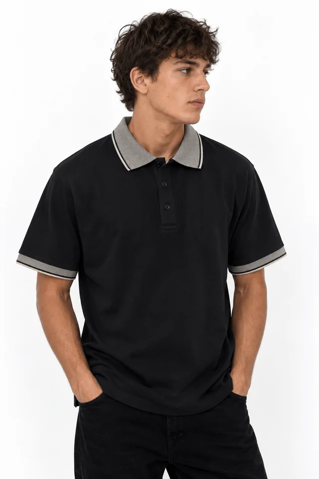 90542 - CHOMBA ALG.C/CUELLO COMB.IMP.LOGO BORD