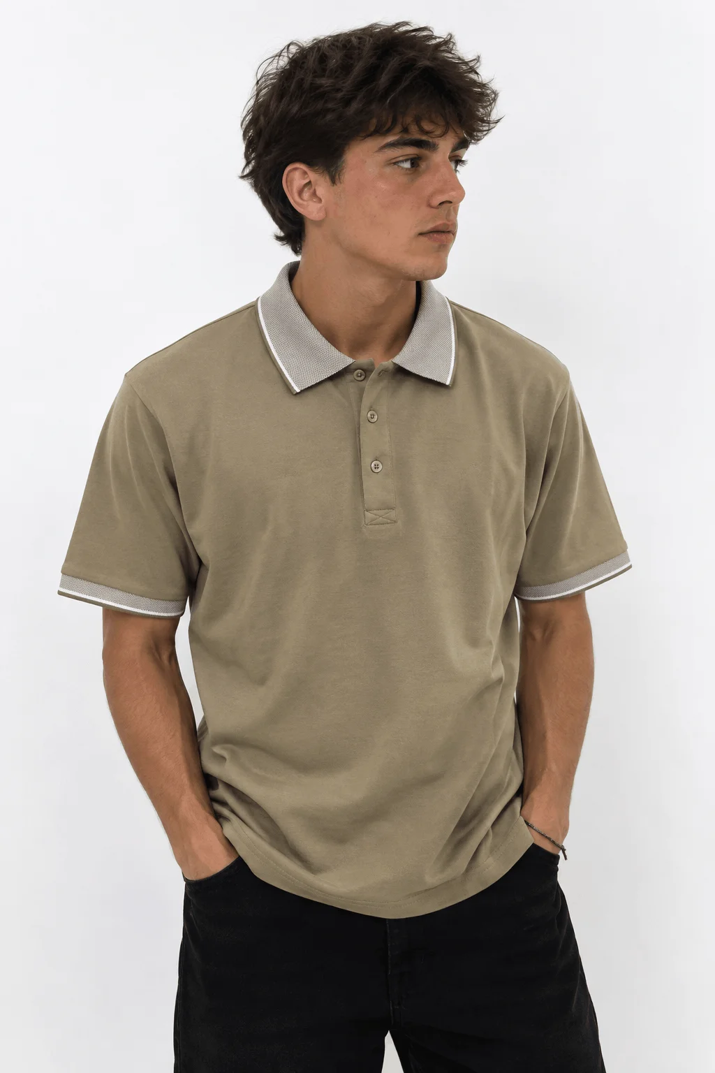 90542 - CHOMBA ALG.C/CUELLO COMB.IMP.LOGO BORD