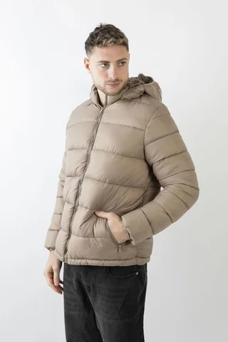 90122 - CAMPERA PUFFER CON PIEL - Vista 1