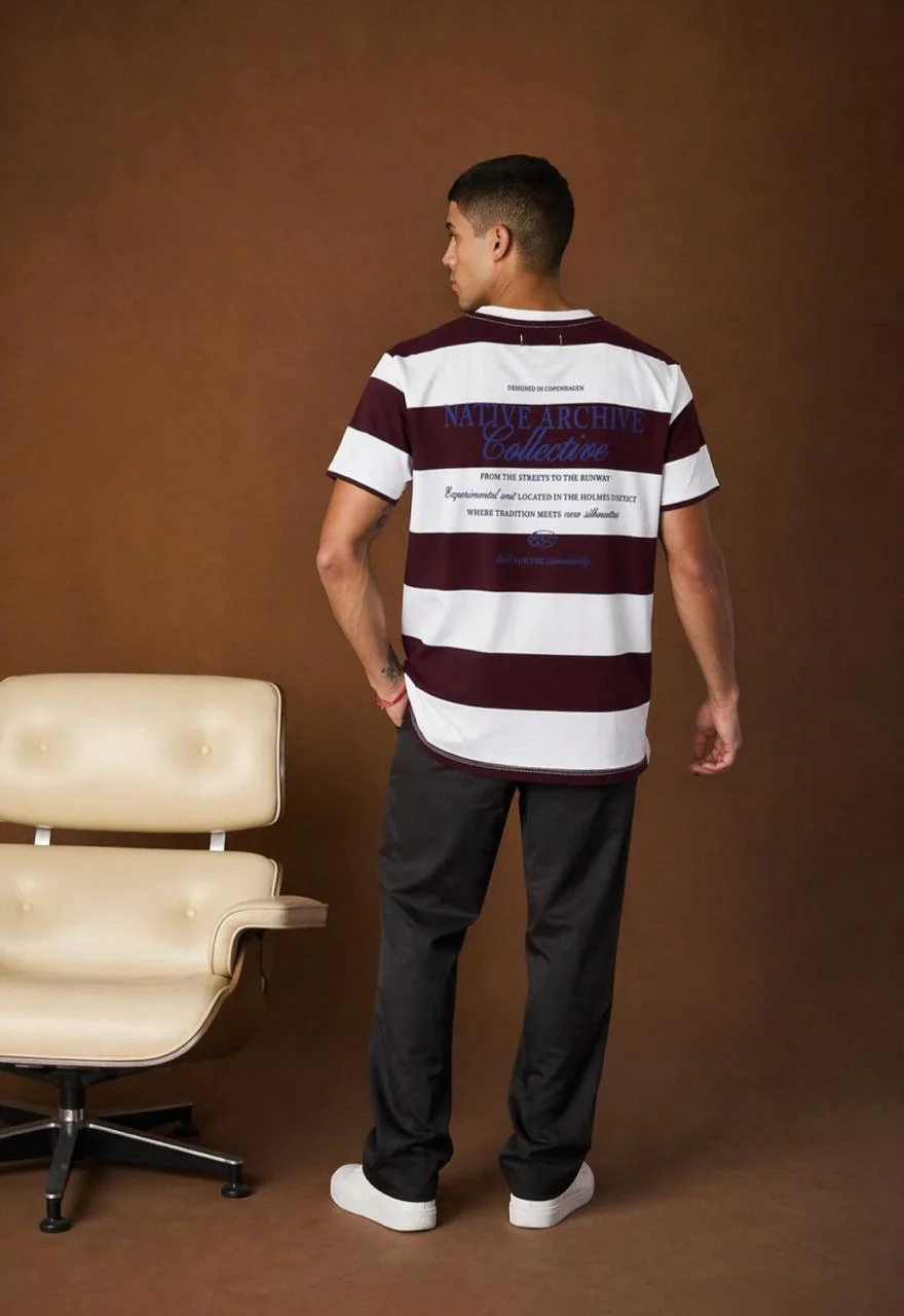 85404 - REMERA RAYADA ANCHA DOBLE EST.