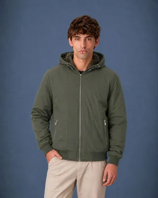 91142 - CAMPERA CON PIEL Y CAPUCHA - Vista 2