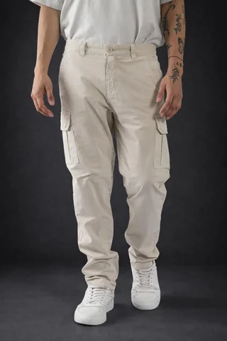 90729 - PANTALON CARGO RECTO CINTURA FIJA. IMP - Vista 1