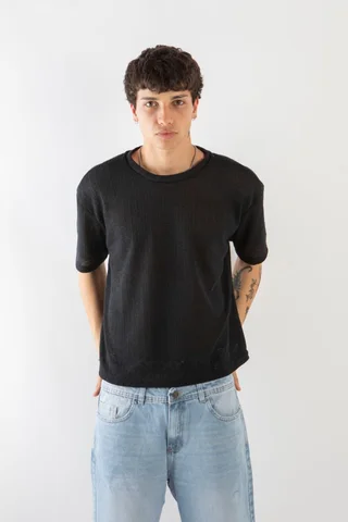 84427 - REMERA OVER TELA TEJIDA - Vista 1