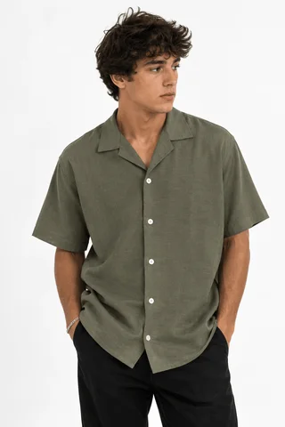 91602 - CAMISA LINO C/BOTONES MANGA CORTA - Vista 3