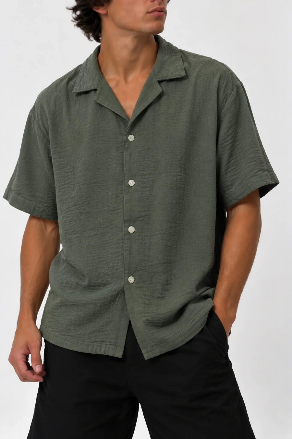 91610 - CAMISA LINO MANGA CORTA