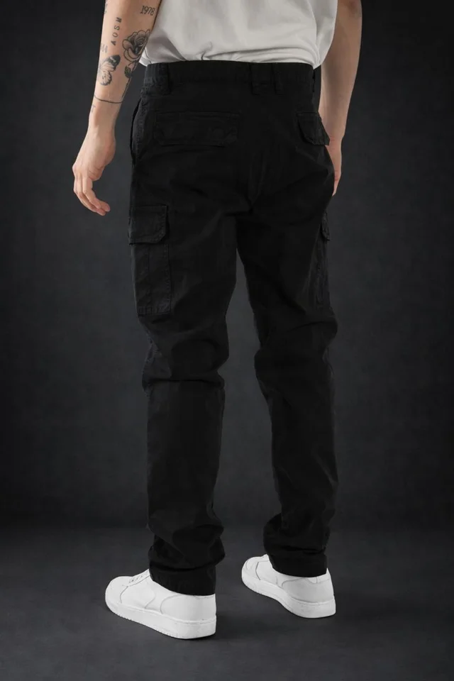 90729 - PANTALON CARGO RECTO CINTURA FIJA. IMP