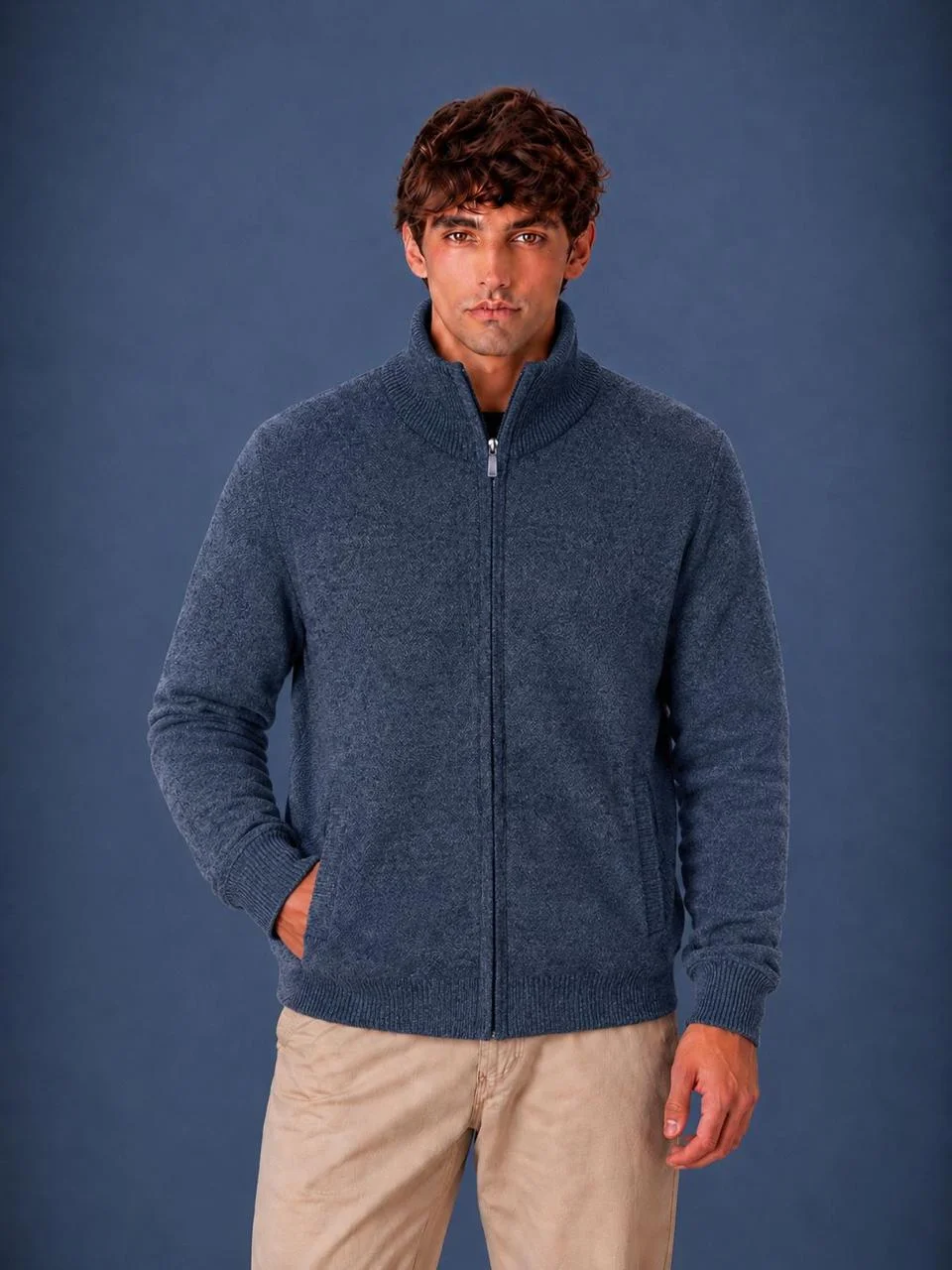 90809 - CAMPERA CHENILLE C/PIEL