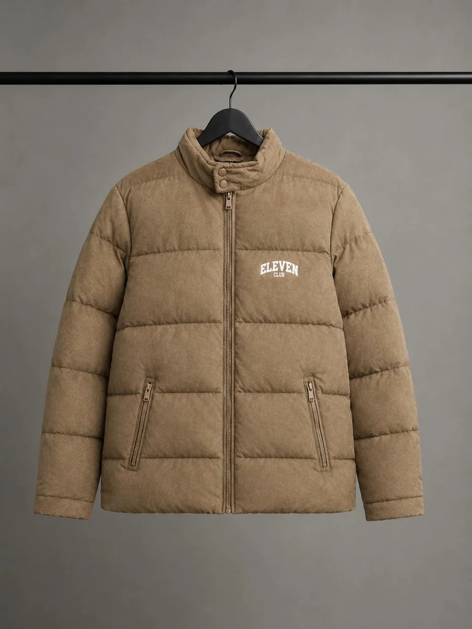 91133 - CAMPERA PUFFER DE GAMUZA C/PIEL IMP.