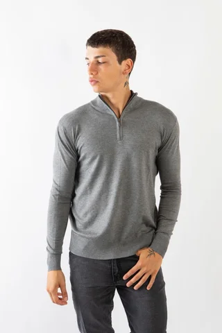 90820 - SWEATER MEDIO CIERRE TRAMADO - Vista 2