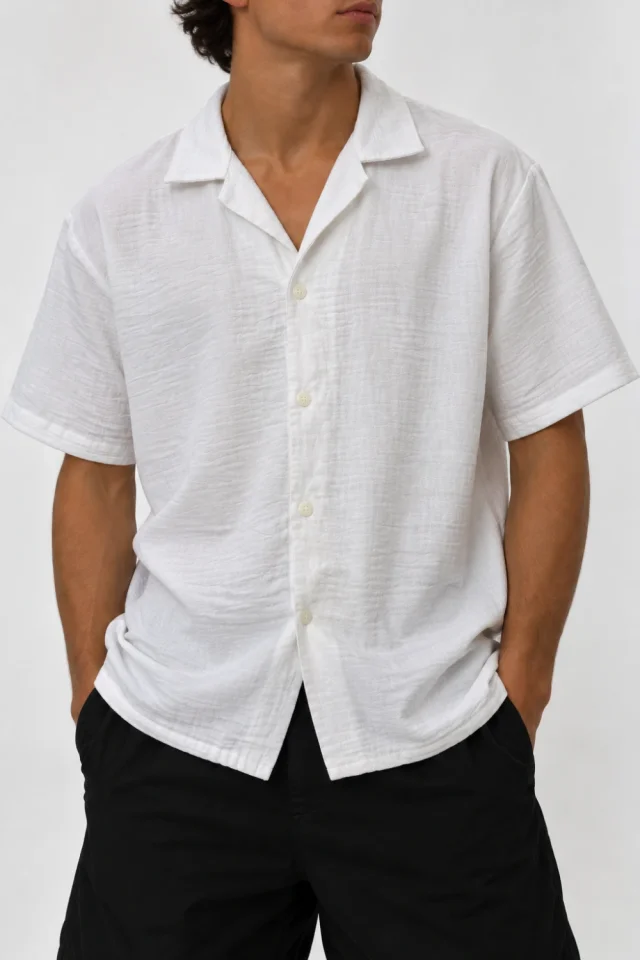 91610 - CAMISA LINO MANGA CORTA