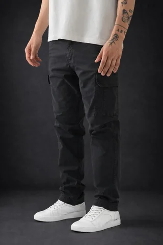 90729 - PANTALON CARGO RECTO CINTURA FIJA. IMP - Vista 4