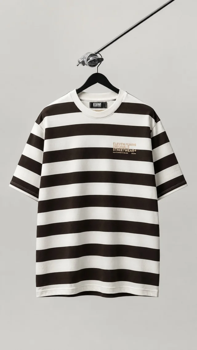 85442 - REMERA RAYADA ESTAMPADA