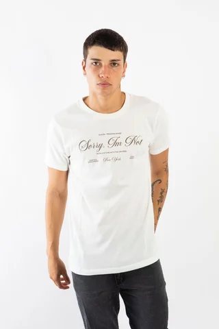84466 - REMERA SORRY IM NOT ESTAMPADA 24/1 REGULAR - Vista 3