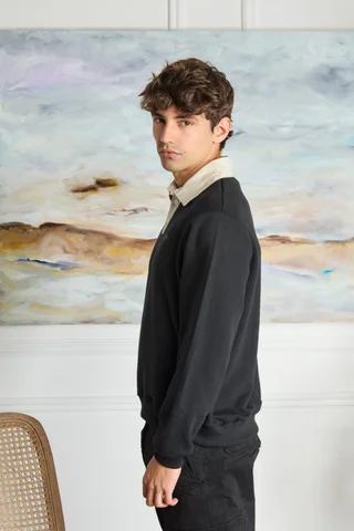 93922 - POLO RUSTICO ESTAMPADO CUELLO GABARDINA - Vista 2