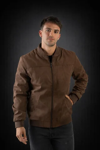 91131 - CAMPERA BOMBER DE GAMUZA CON PIEL - Vista 5