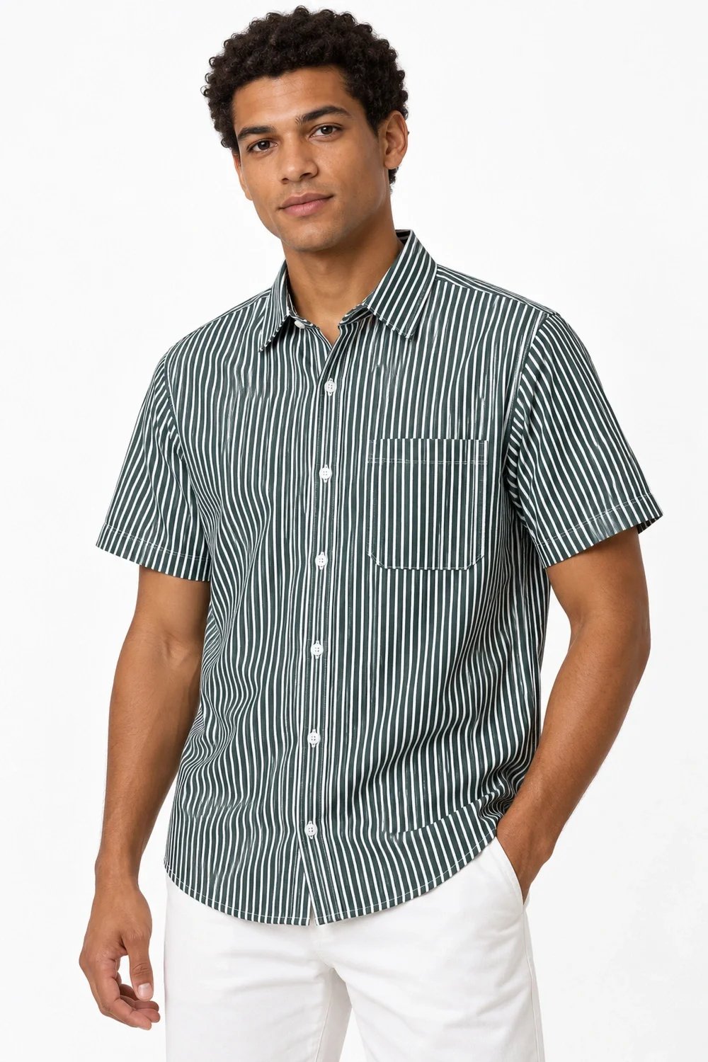 91611 - CAMISA MNG CORTA RAYADA