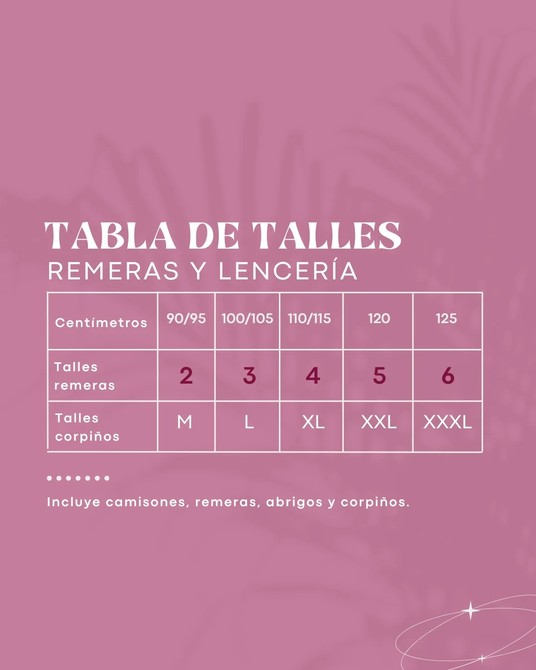 Tabla de talles