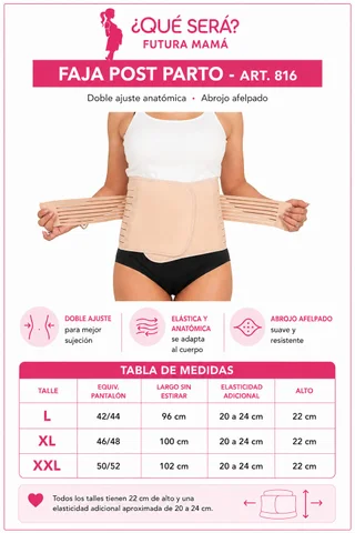 FAJA POST PARTO CON DOBLE AJUSTE ANATOMICA, ABROJO AFELPADO - Vista 5