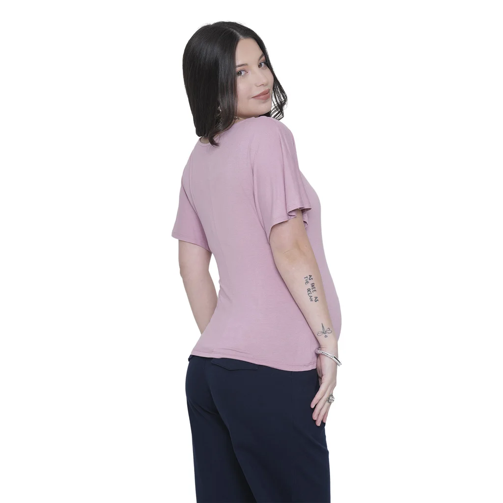 REMERA MODAL ELASTIZADO CON SISTEMA PARA AMAMANTAR DESDE LA MANGA
