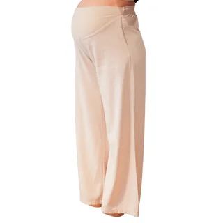 PANTALON DE LINO RIGIDO TIRO ALTO PIERNA AMPLIA CON FAJA DE ALGODON ELASTIZADO DELANTERO - Vista 1