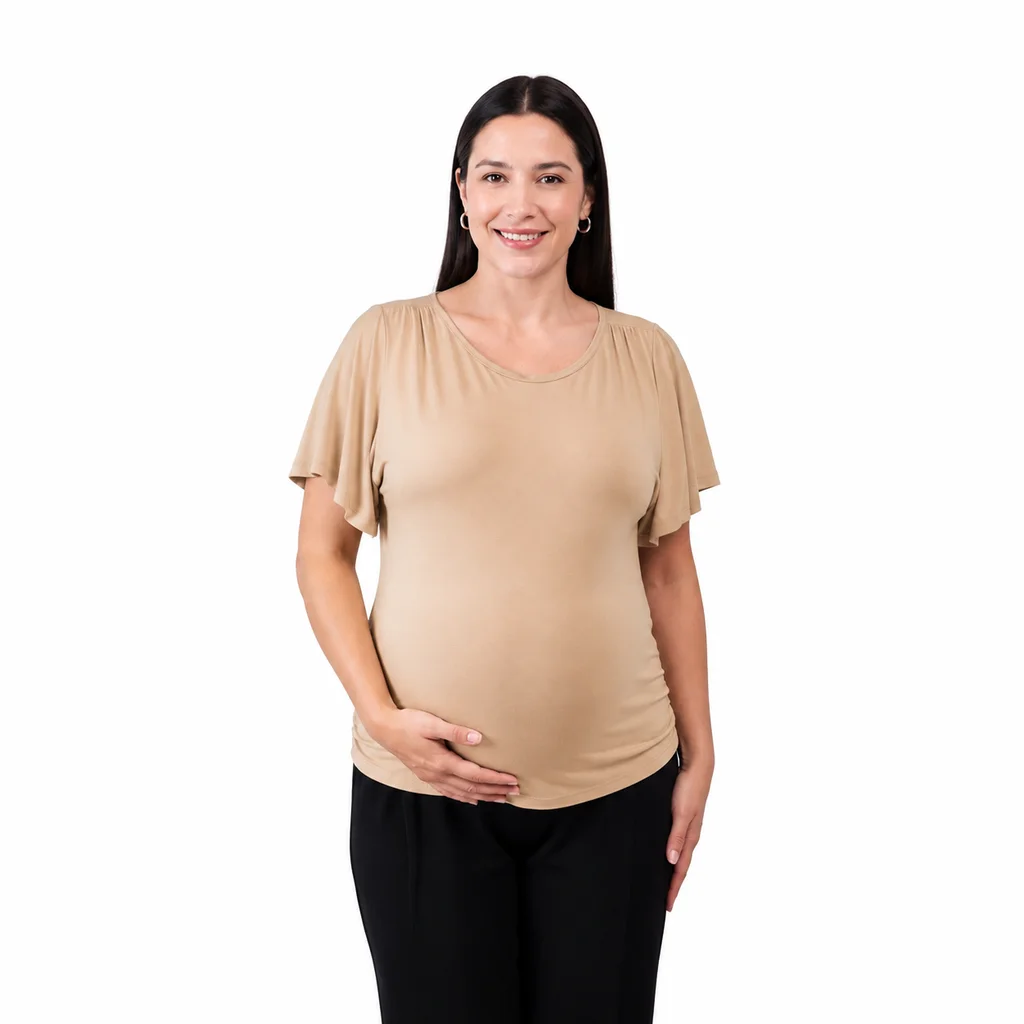 REMERA MODAL ELASTIZADO CON SISTEMA PARA AMAMANTAR DESDE LA MANGA