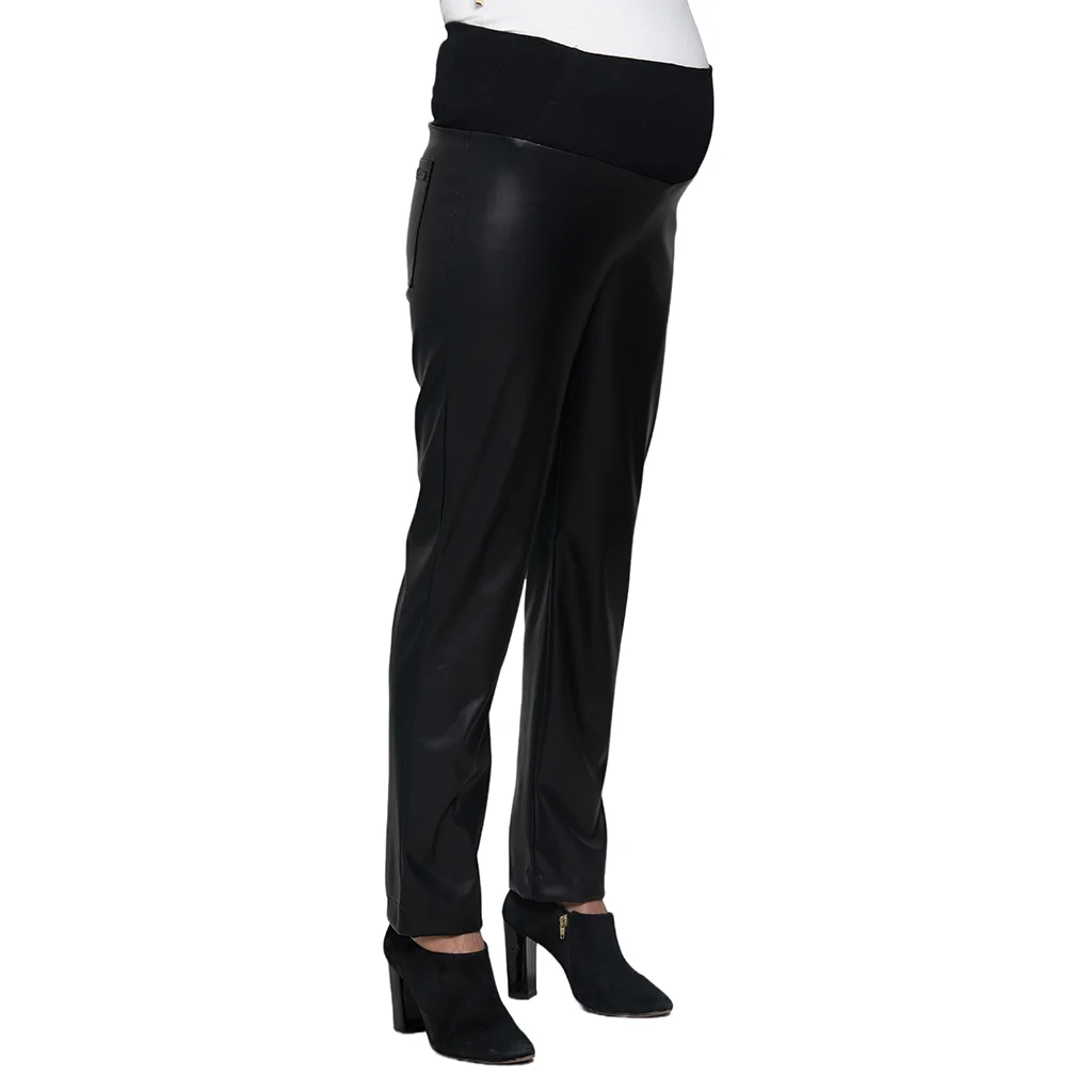 PANTALON CUERO ECOLOGICO CON FAJA DE ALGODON EN LA CINTURA