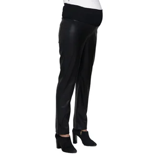 PANTALON CUERO ECOLOGICO CON FAJA DE ALGODON EN LA CINTURA - Vista 4