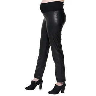 PANTALON CUERO ECOLOGICO CON FAJA DE ALGODON EN LA CINTURA - Vista 1