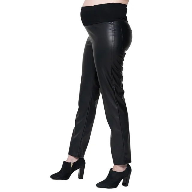 PANTALON CUERO ECOLOGICO CON FAJA DE ALGODON EN LA CINTURA