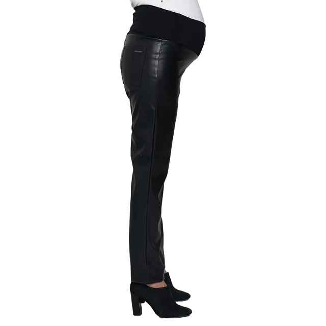 PANTALON CUERO ECOLOGICO CON FAJA DE ALGODON EN LA CINTURA