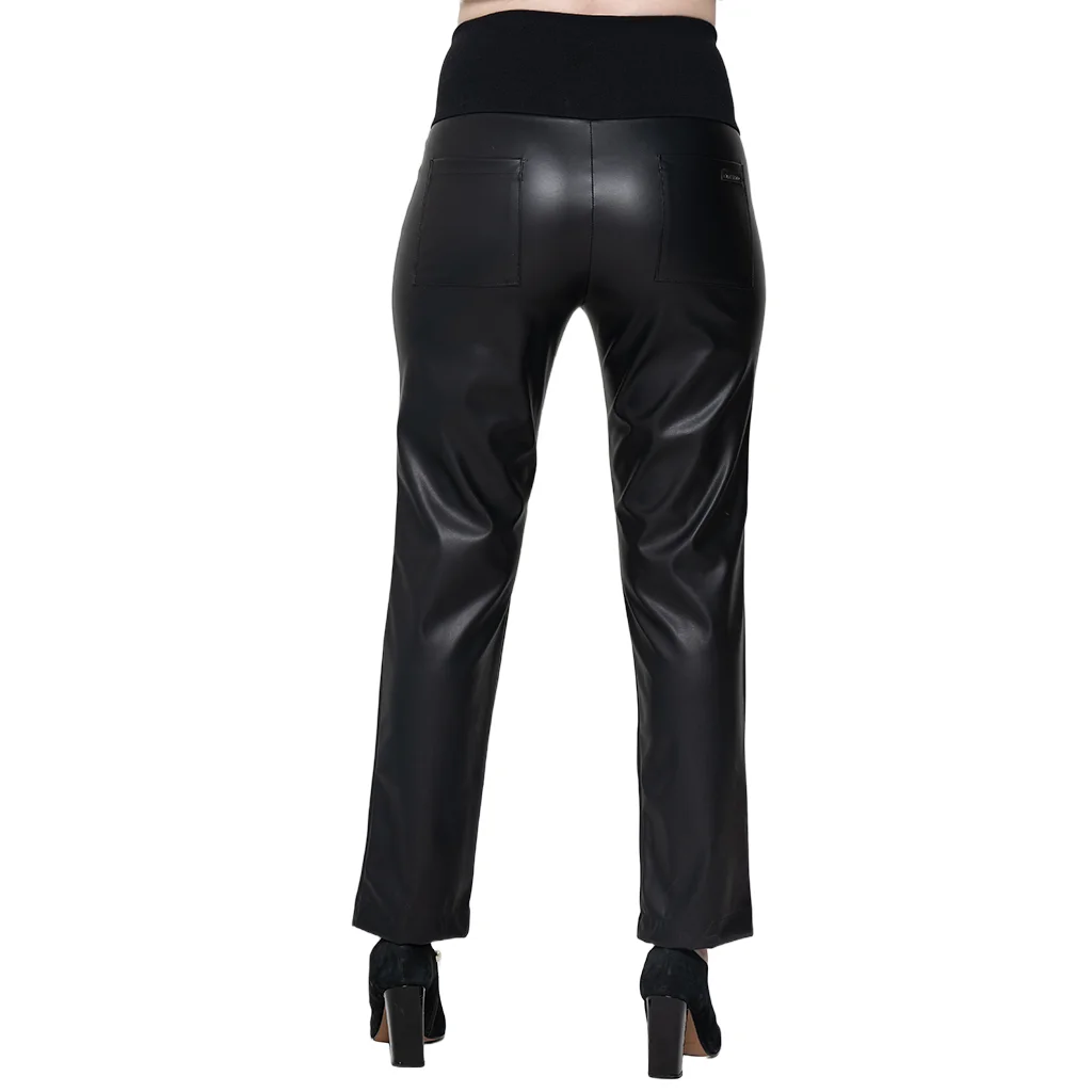PANTALON CUERO ECOLOGICO CON FAJA DE ALGODON EN LA CINTURA