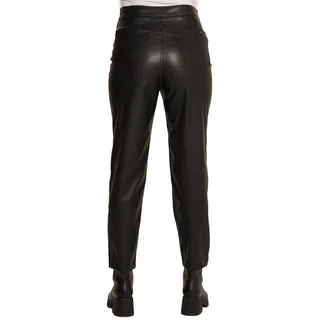 PANTLAON ECOCUERO TIRO ALTO CORTE JEAN CON FAJA DELANTERA DE ALGODON ELASTIZADO - Vista 4
