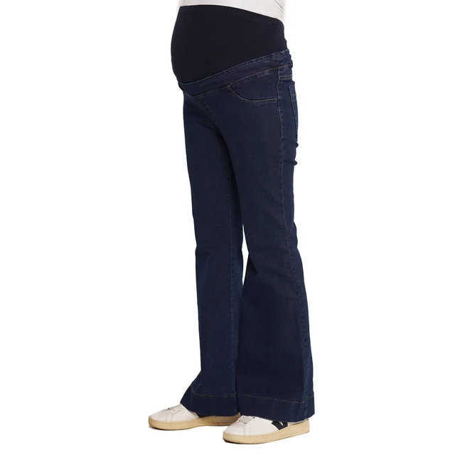 JEAN OXFORD JEAN ELASTIZADO CON FAJA ALGODON ELASTIZADO CON DETALLE DE BOTAMANGA CON COSTURA ANCHA