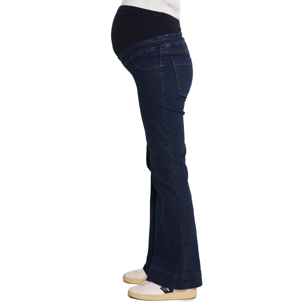 JEAN OXFORD JEAN ELASTIZADO CON FAJA ALGODON ELASTIZADO CON DETALLE DE BOTAMANGA CON COSTURA ANCHA