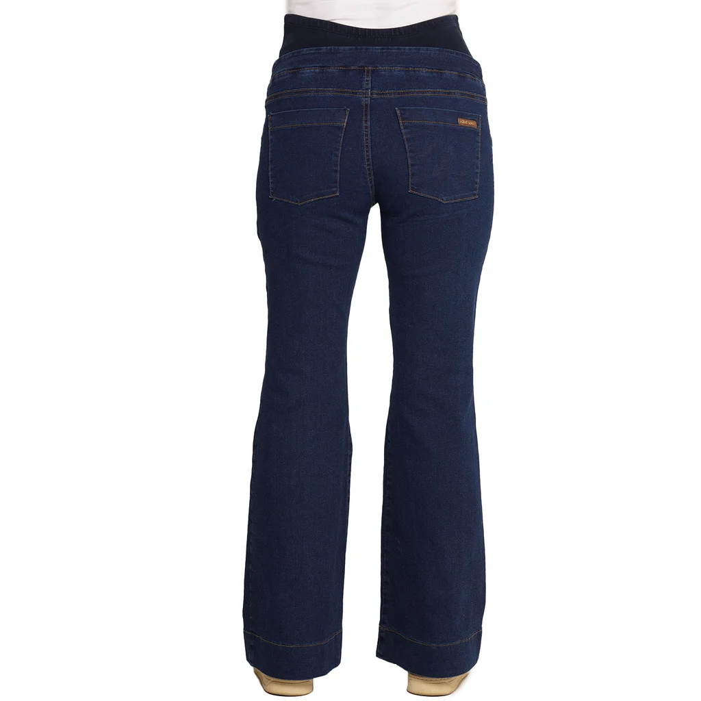 JEAN OXFORD JEAN ELASTIZADO CON FAJA ALGODON ELASTIZADO CON DETALLE DE BOTAMANGA CON COSTURA ANCHA