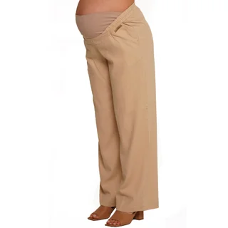PANTALON LINO CORTE DE VESTIR CON CINTURA CAMBREADA DELANTERA Y FAJA ELASTIZADA EN PANZA - Vista 1