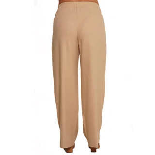 PANTALON LINO CORTE DE VESTIR CON CINTURA CAMBREADA DELANTERA Y FAJA ELASTIZADA EN PANZA - Vista 2