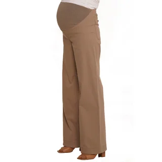 PANTALON GABARDINA ELASTIZADO PIERNA ANCHA CON FAJA DE ALGODON EN PANZA - Vista 1
